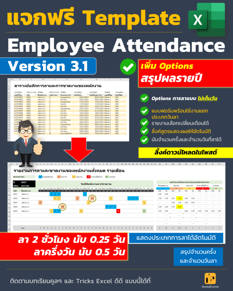 Excel Template, Employee Attendance